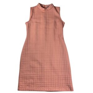 Sharagano Mini Dress Women's‎ Size 6 Sleeveless Mock Neck Textured Salmon